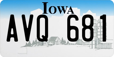 IA license plate AVQ681