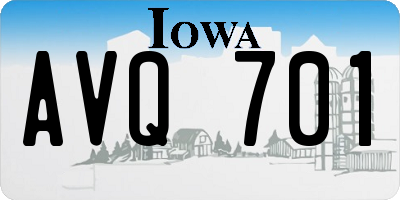 IA license plate AVQ701