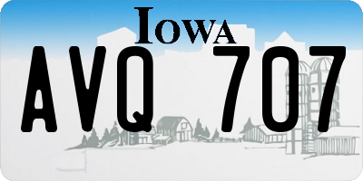 IA license plate AVQ707
