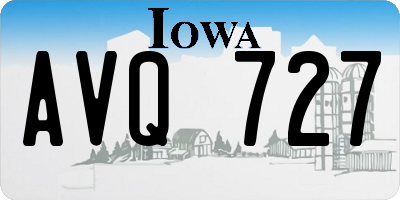 IA license plate AVQ727