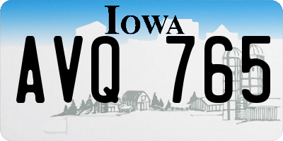 IA license plate AVQ765