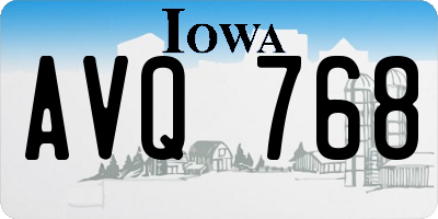 IA license plate AVQ768