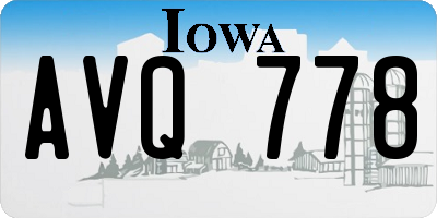 IA license plate AVQ778