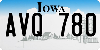 IA license plate AVQ780