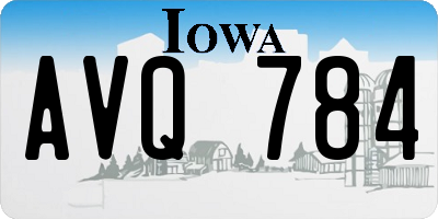 IA license plate AVQ784