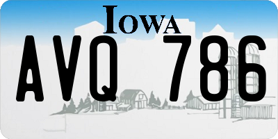 IA license plate AVQ786