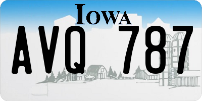 IA license plate AVQ787