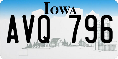 IA license plate AVQ796