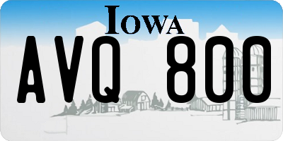 IA license plate AVQ800