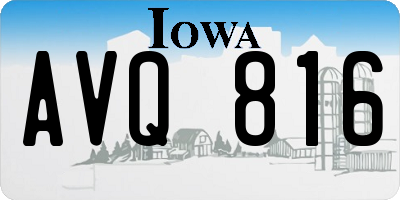 IA license plate AVQ816