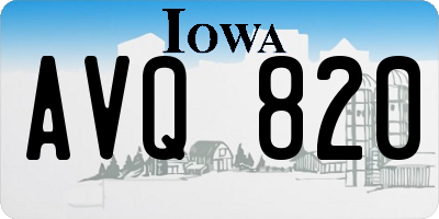 IA license plate AVQ820