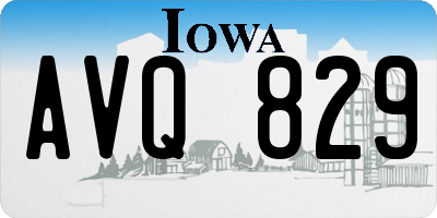 IA license plate AVQ829