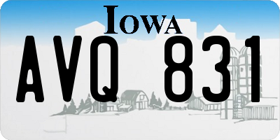 IA license plate AVQ831
