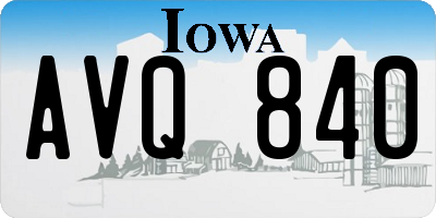 IA license plate AVQ840