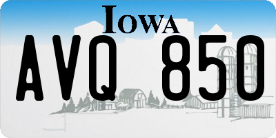 IA license plate AVQ850