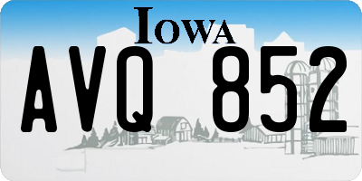 IA license plate AVQ852