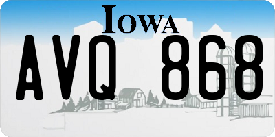 IA license plate AVQ868