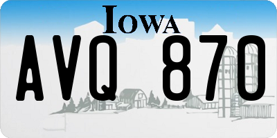 IA license plate AVQ870