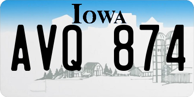 IA license plate AVQ874