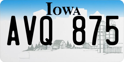 IA license plate AVQ875