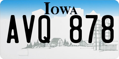 IA license plate AVQ878