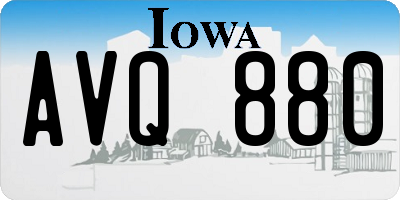 IA license plate AVQ880