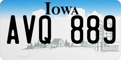IA license plate AVQ889