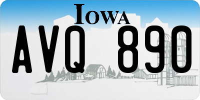 IA license plate AVQ890