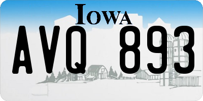 IA license plate AVQ893