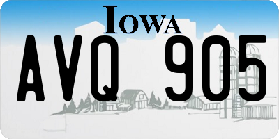 IA license plate AVQ905