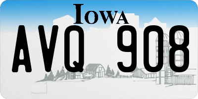 IA license plate AVQ908