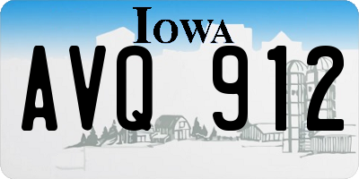 IA license plate AVQ912