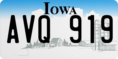IA license plate AVQ919