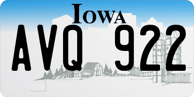 IA license plate AVQ922