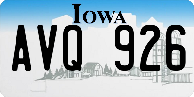 IA license plate AVQ926