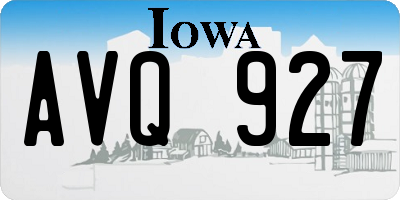 IA license plate AVQ927