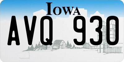 IA license plate AVQ930