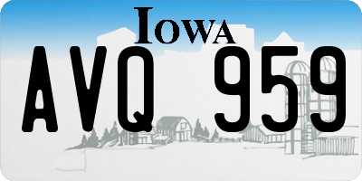 IA license plate AVQ959