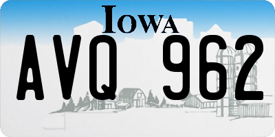 IA license plate AVQ962