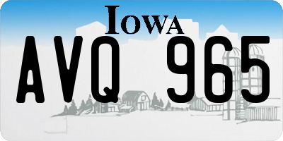 IA license plate AVQ965