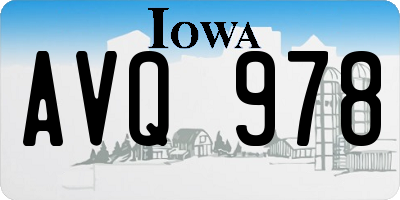 IA license plate AVQ978