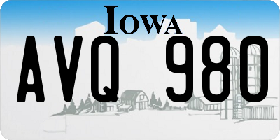 IA license plate AVQ980