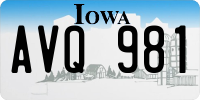 IA license plate AVQ981