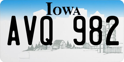 IA license plate AVQ982