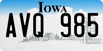 IA license plate AVQ985