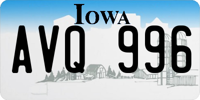 IA license plate AVQ996