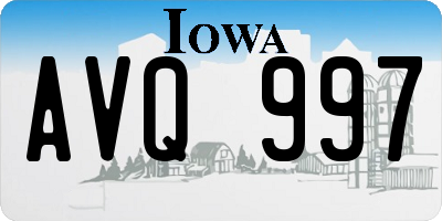 IA license plate AVQ997
