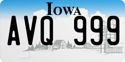 IA license plate AVQ999