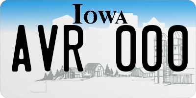 IA license plate AVR000
