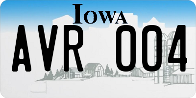 IA license plate AVR004